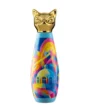 Dome of Light insulated bottle by CLiZ with cat-shaped cap, National Gallery Singapore dome in prismatic color