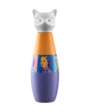 "Self Portrait" insulated bottle by CLiZ with cat-shaped cap, pop art portrait after Georgette Chen