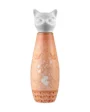 Kebaya Glaze insulated bottle by CLiZ with cat-shaped cap, twin sparrows and florals