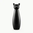 Classic Black insulated bottle by CLiZ with cat-shaped cap, glossy black finish