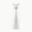 Classic White insulated bottle by CLiZ with cat-shaped cap, glossy white finish