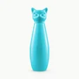 Aura Turquoise insulated bottle by CLiZ with cat-shaped cap, saturated turquoise finish